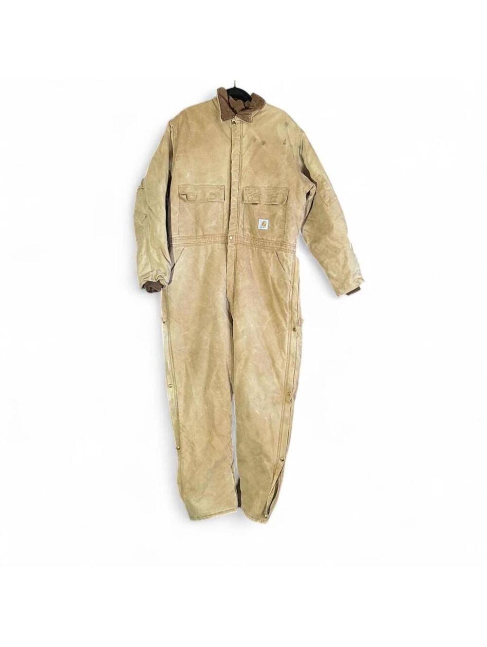 Vintage 1989 Washed Duck Insulated Coveralls Grunge Hypebeast Size 48 Tall